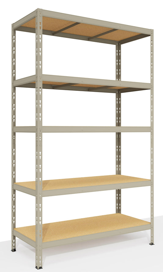 Bricocenter .

Metal and Wood Shelving L120XP50XH200CM, 300 KG, 5 Grey Spaceo Shelves