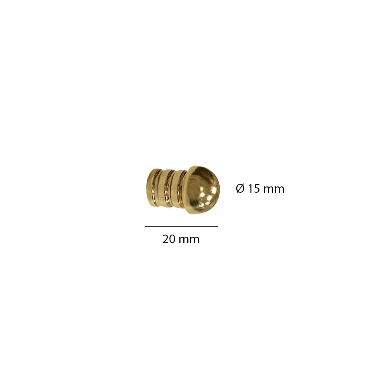 2 D 15 MM ZINC DIE-CAST GOLD KNOBS