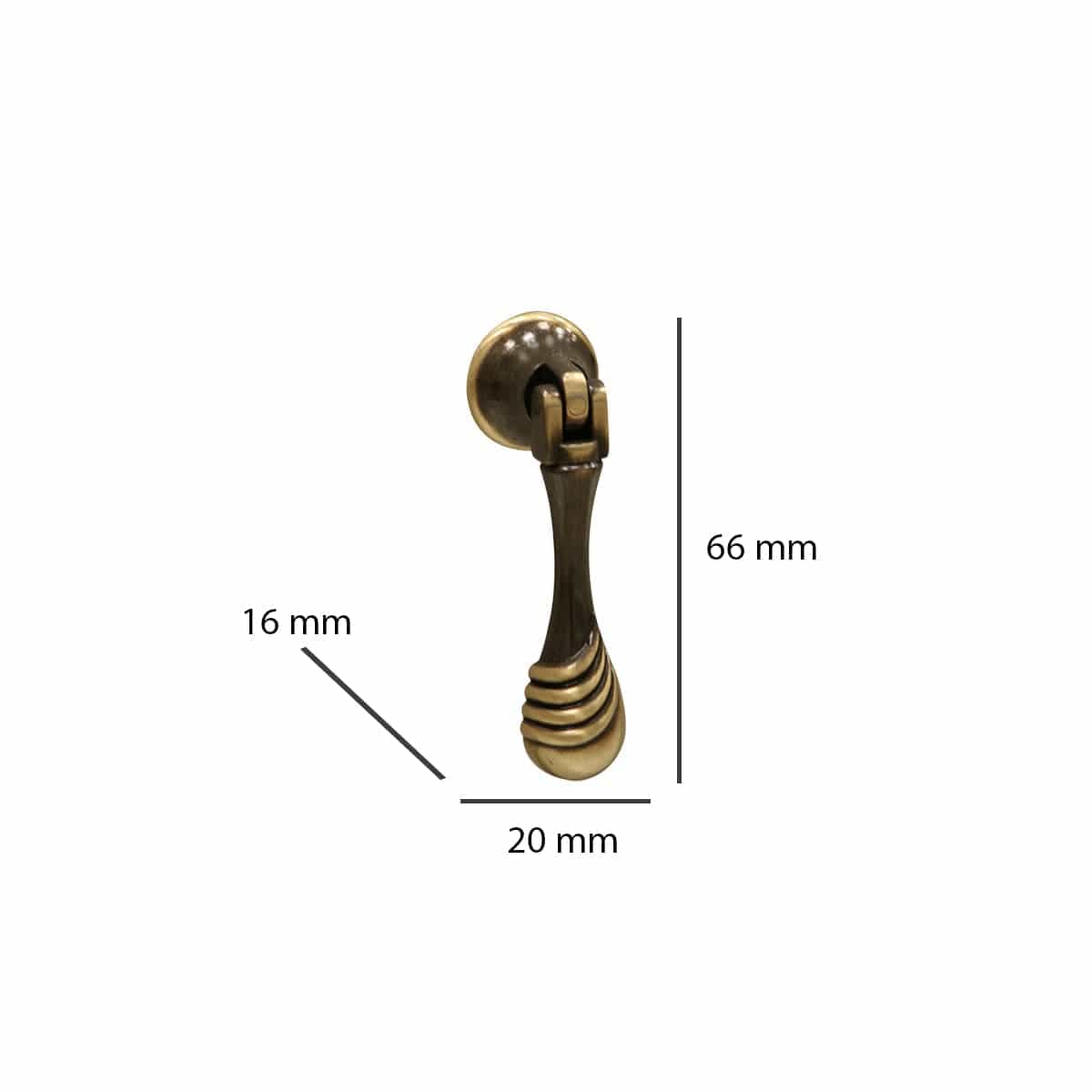 Bricocenter 2 KNOBS 20X66MM BRUSHED BRONZE ZAMAK