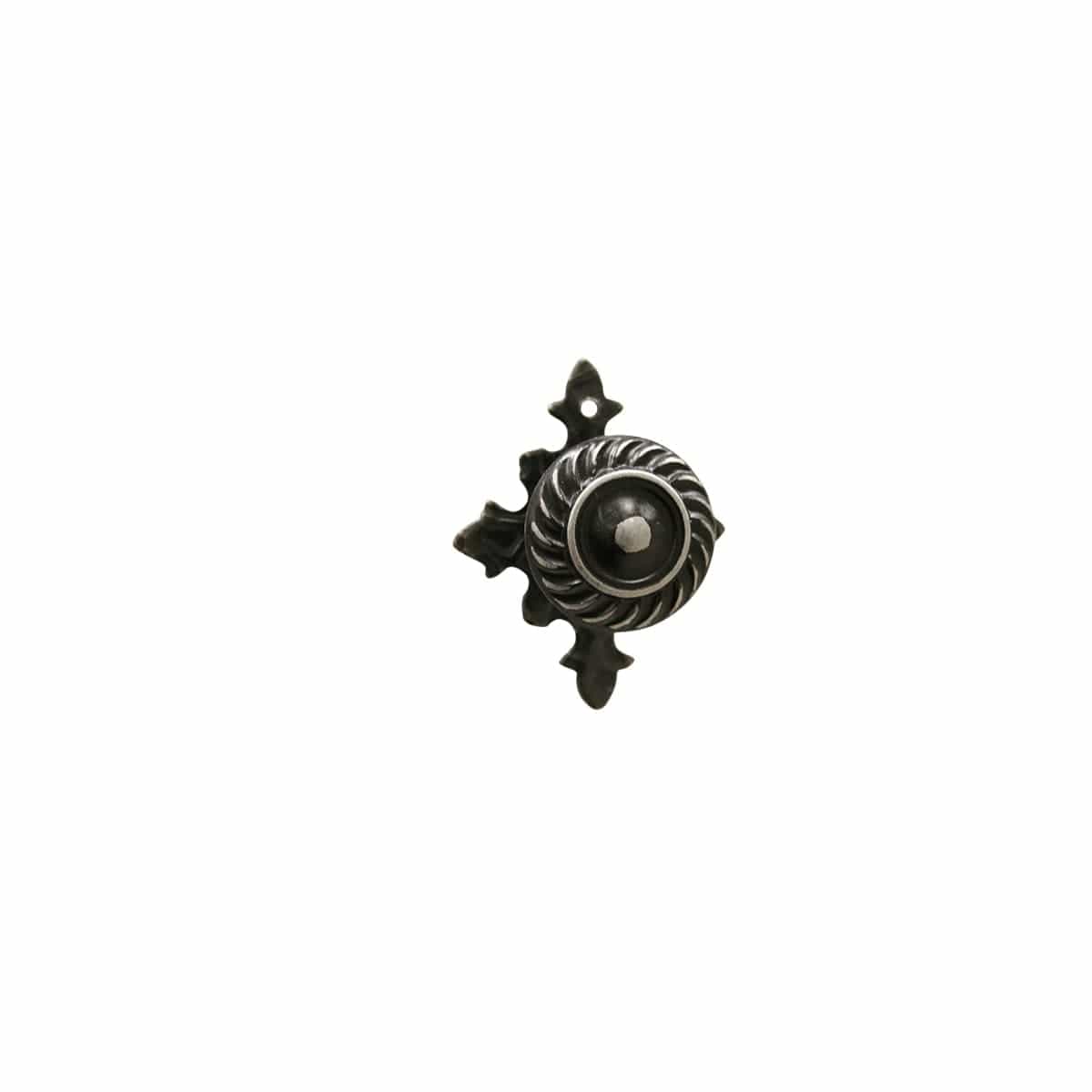 Bricocenter 2 KNOBS D 25 MM WITH 50X38 MM PLATE IN ANTIQUE BLACK ZAMAK
