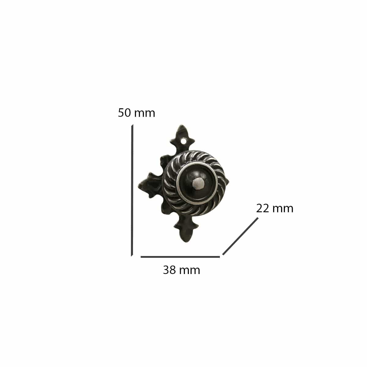 Bricocenter 2 KNOBS D 25 MM WITH 50X38 MM PLATE IN ANTIQUE BLACK ZAMAK