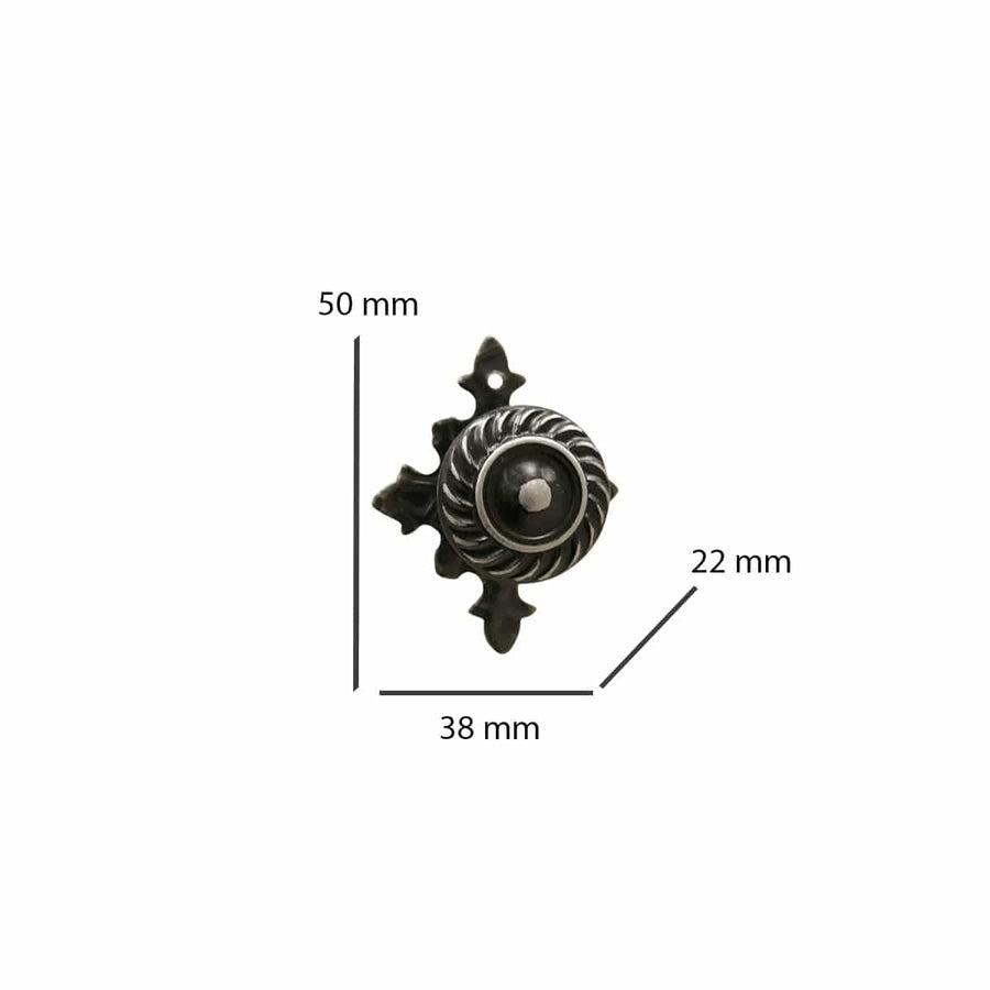 Bricocenter 2 KNOBS D 25 MM WITH 50X38 MM PLATE IN ANTIQUE BLACK ZAMAK