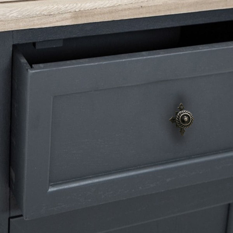 2 KNOBS D 25 MM WITH 50X38 MM PLATE IN ANTIQUE BLACK ZAMAK