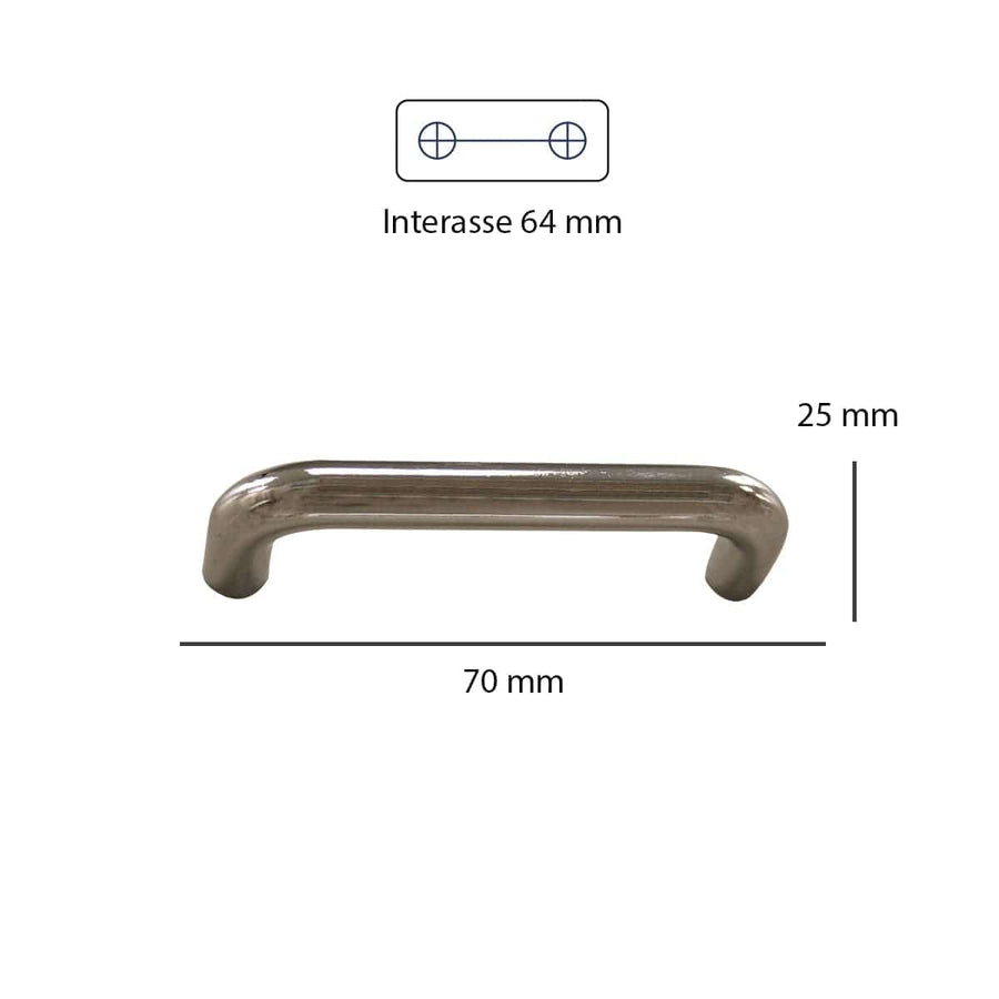 Bricocenter 2 HANDLES 64 MM CENTRE DISTANCE IN CHROME-PLATED ZAMAK