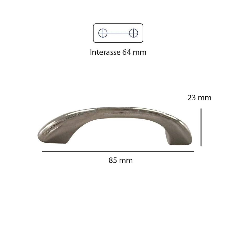 Bricocenter 2 HANDLES 64 MM CENTRE DISTANCE IN CHROME-PLATED ZAMAK