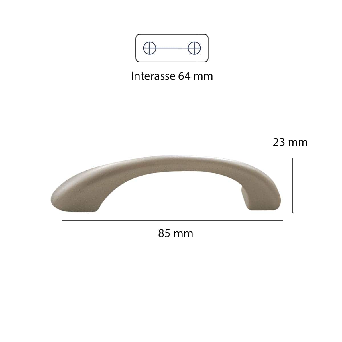 Bricocenter 2 HANDLES 64 MM CENTRE DISTANCE IN SATIN ZAMAK