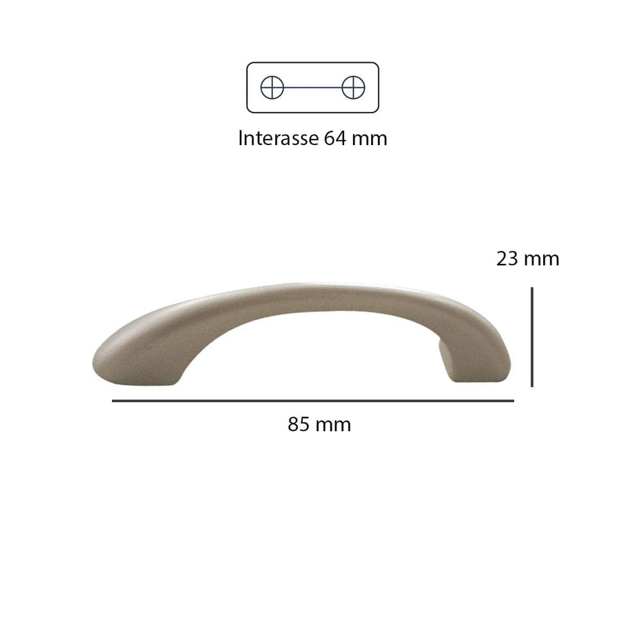 Bricocenter 2 HANDLES 64 MM CENTRE DISTANCE IN SATIN ZAMAK