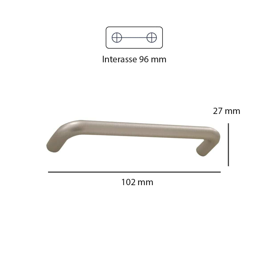 Bricocenter 2 HANDLES 96 MM CENTRE DISTANCE IN SATIN ZAMAK