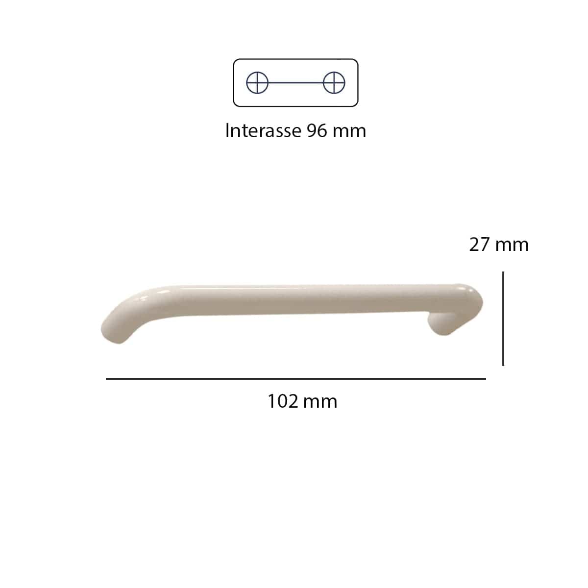 Bricocenter 2 HANDLES 96 MM CENTRE DISTANCE ZAMAK WHITE