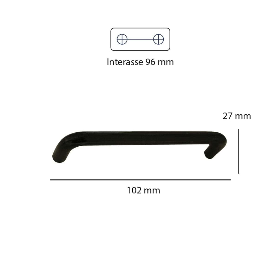 Bricocenter 2 HANDLES 96 MM CENTRE DISTANCE IN BLACK ZAMAK