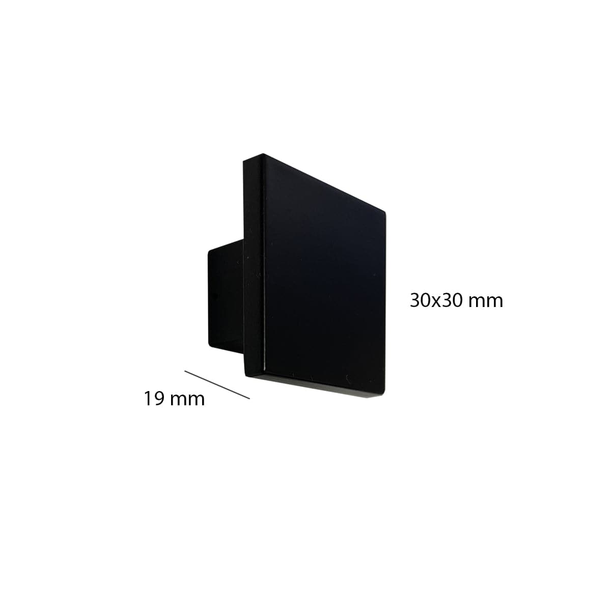 2 BLACK RECYCLED PLASTIC 30X30MM KNOBS