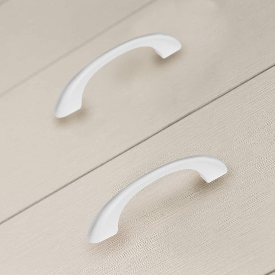 2 HANDLES 64 MM CENTRE DISTANCE IN MATT WHITE ZAMAK