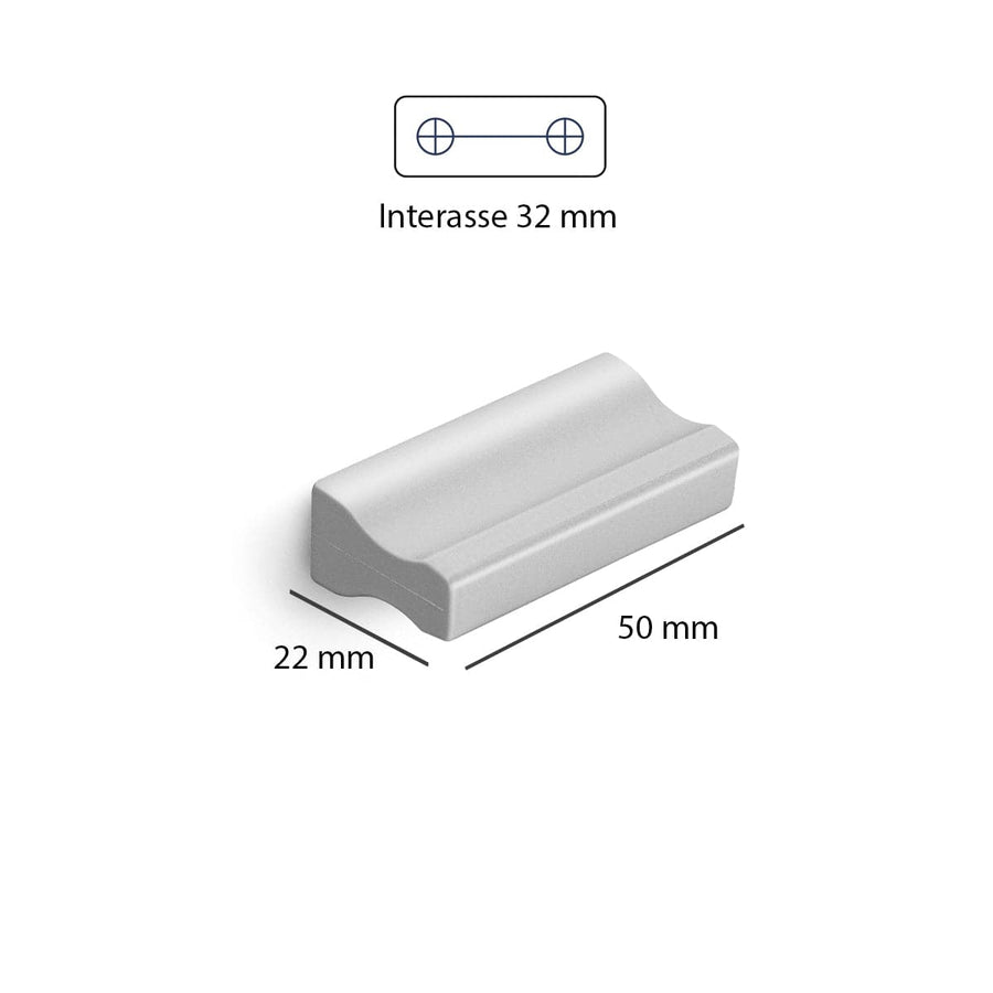 Bricocenter 2 HANDLES 32 MM CENTRE DISTANCE IN SATIN-FINISHED RECYCLED PLASTIC