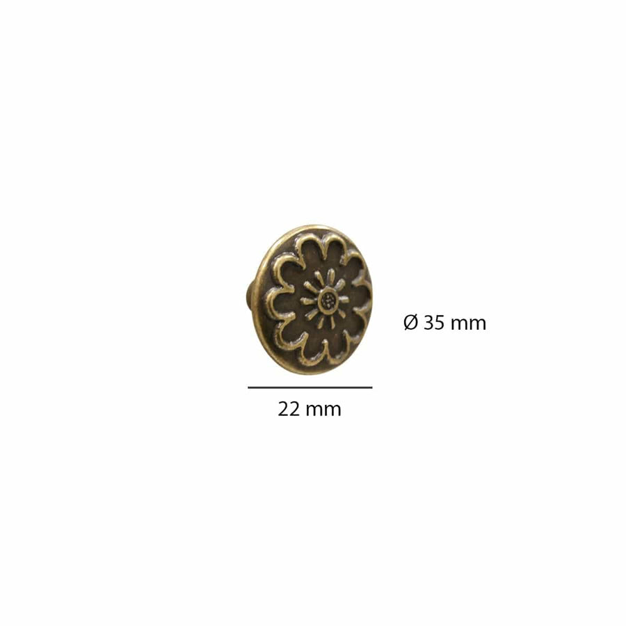 Bricocenter 2 D 35 MM BRONZE ZAMAK KNOBS WITH DECORATION