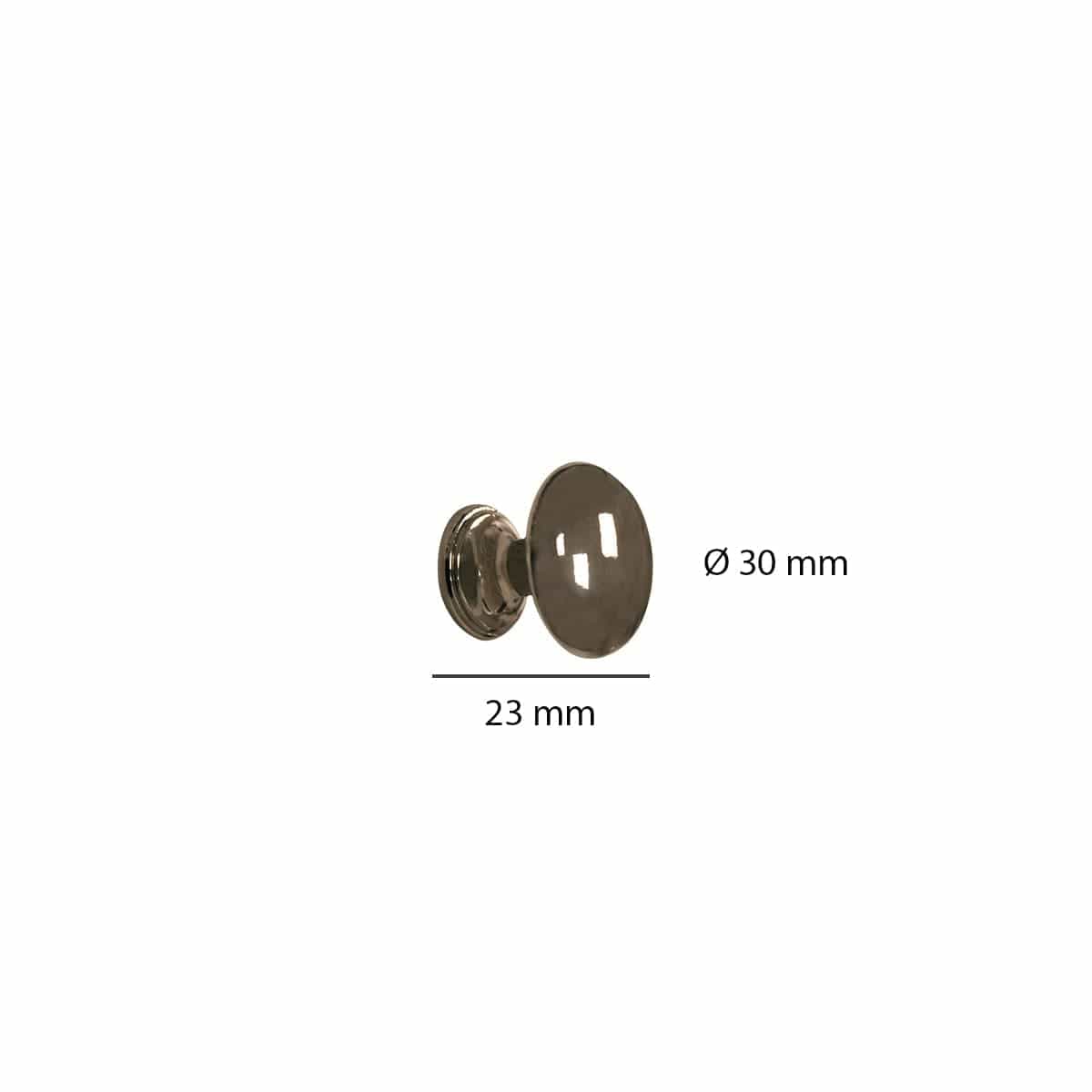 2 D 30 MM CHROME-PLATED ZAMAK KNOBS