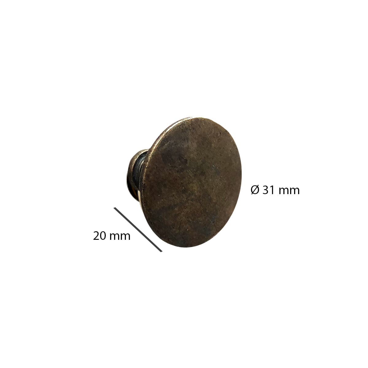 2 KNOBS D 31MM ZAMAK BRONZE