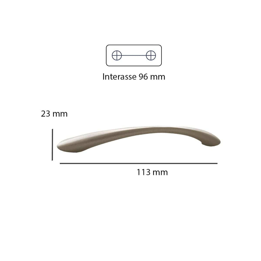 Bricocenter 2 HANDLES 96 MM CENTRE DISTANCE IN SATIN ZAMAK
