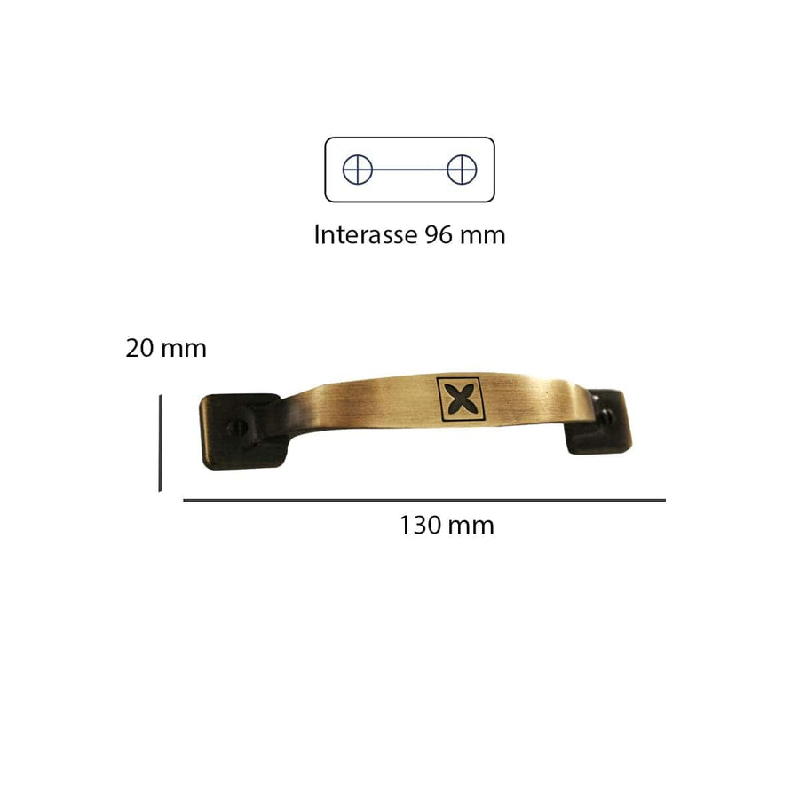 Bricocenter 2 HANDLES 96 MM CENTRE DISTANCE IN SATIN BRONZE ZAMAK