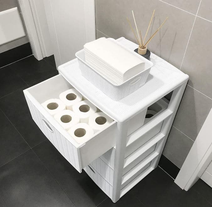 Bricocenter CHEST OF 4 DRAWERS ELEGANCE L40XP40XH80 CM WHITE