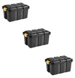 SET 3 BOX WITH LID 50LT (BLACK)