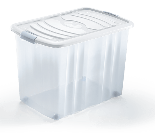 Bricocenter CONTAINER WITH LID BIG ROLL BOX H43 L59 D39CM 65LT CLIP CLOSURE WITH WHEELS