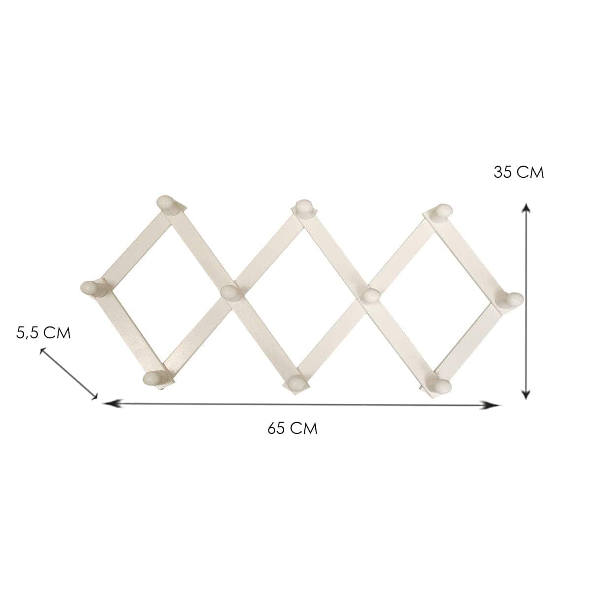 Bricocenter EXTENSIBLE HANGING STAND 10 PLACES LACQUERED WHITE L70xH35 CM