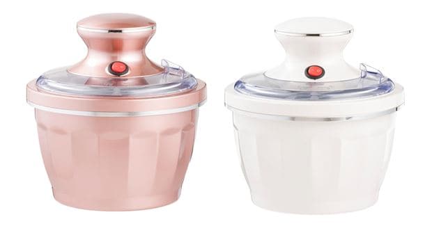 RETRO FUN ICE CREAM MAKER 2 COLORS CREAM, LIGHT PINK H 23 cm - Ø 20.5 cm - best price from Maltashopper.com CS649964