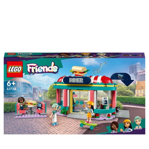 LEGO Friends Heartlake Downtown Diner, Restaurant Playset Includes Mini-Dolls Liann, Aliya and Charli