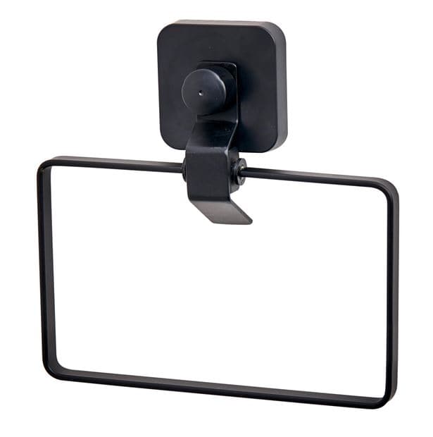 INDUSTRIA Towel holder with suction cup black H 17 x W 18 x D 5.7 cm - best price from Maltashopper.com CS611009