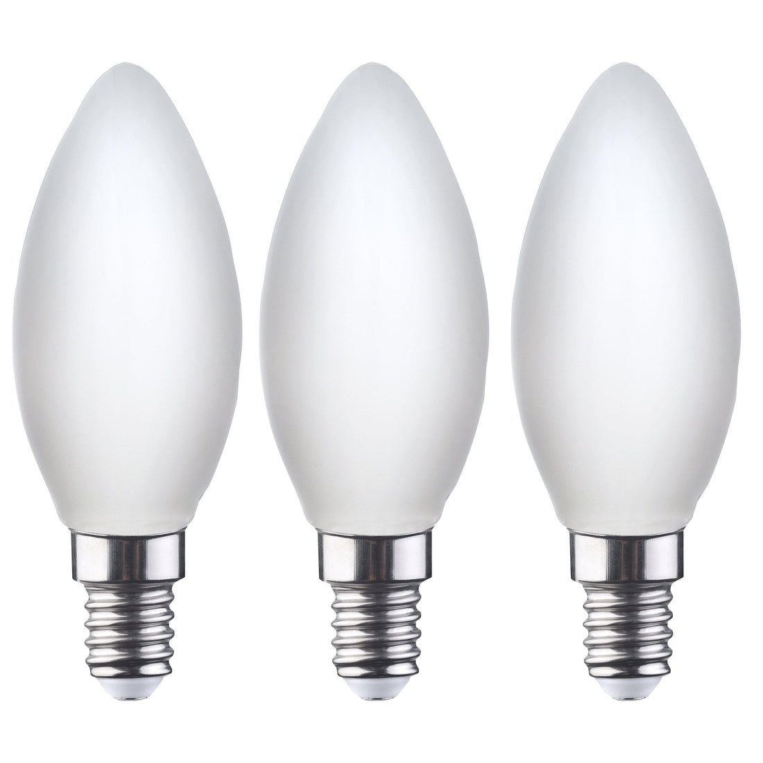 3 LED BULBS E14 =40W CANDLE FROSTED NATURAL LIGHT