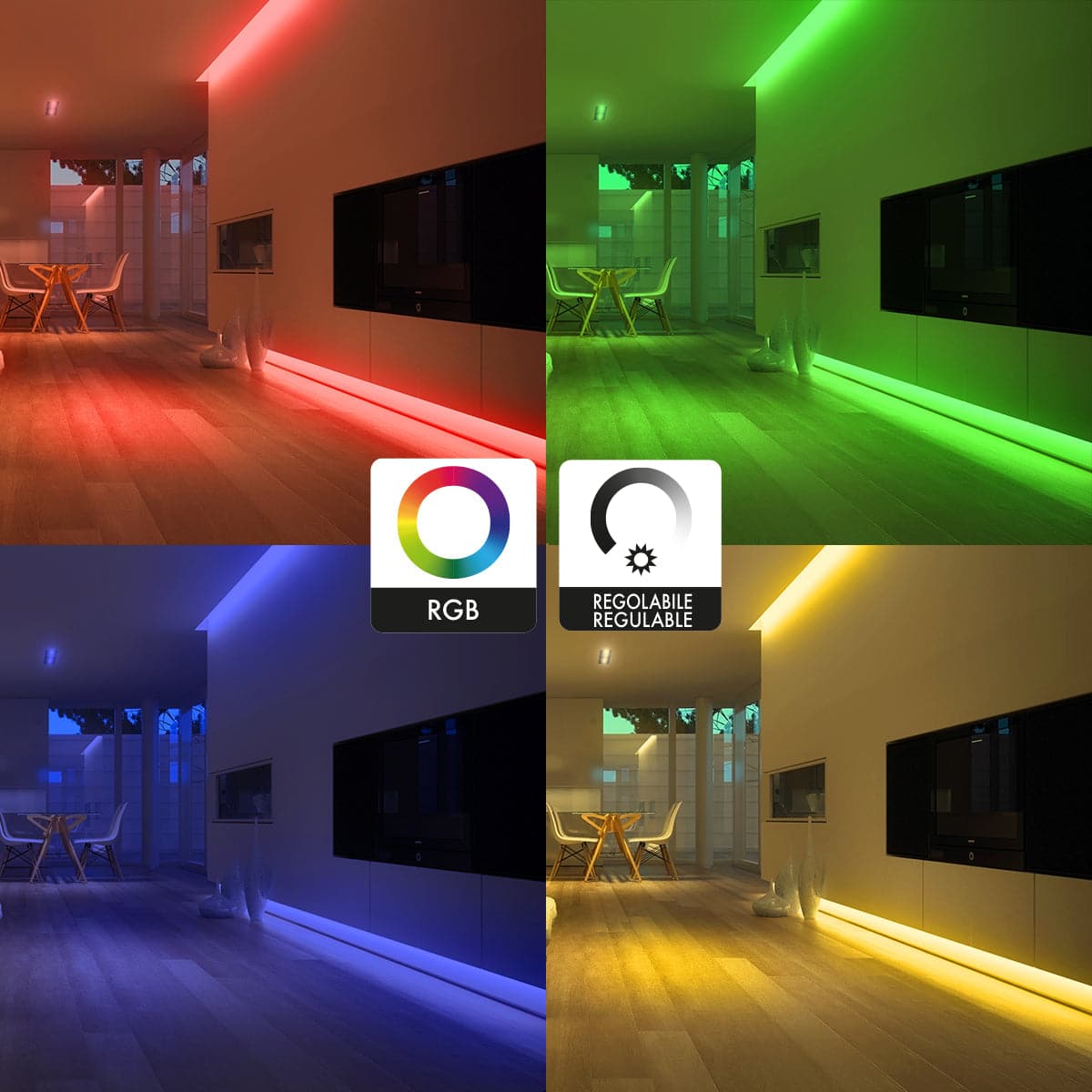 LED STRIP KIT 5MT 18W RGB WITH WI-FI CONTROLLER AND REMOTE CONTROL IP65