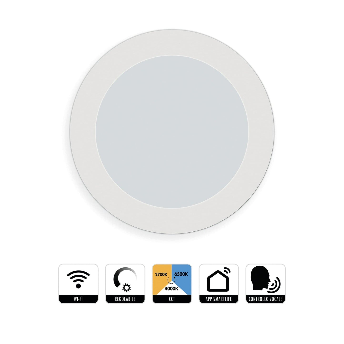 Bricocenter RECESSED SPOTLIGHT SMART ROUND WHITE D8 CM LED 3W CCT DIMMABLE SMART
