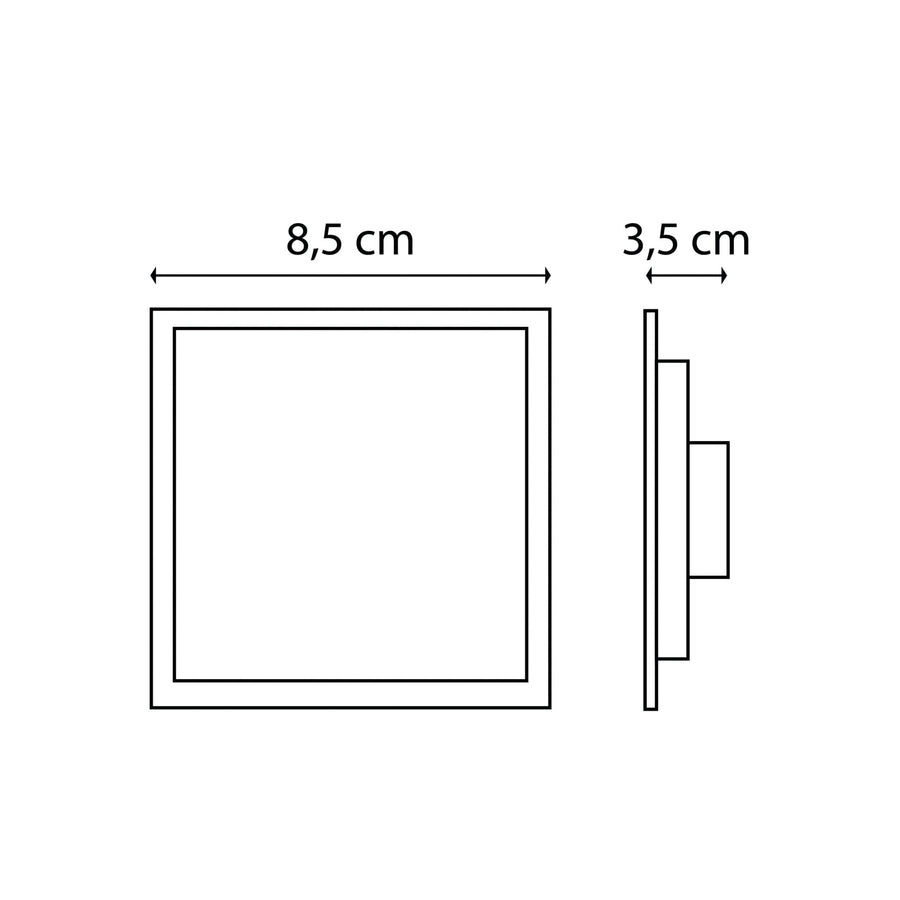 RECESSED SPOTLIGHT SMART SQUARE WHITE 8X8CM LED 3W CCT DIMMABLE