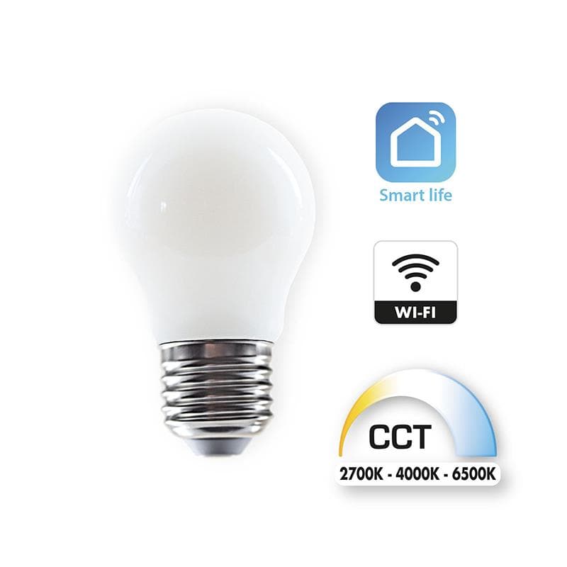 LED BULB SMART E27=40W MINI FROSTED SPHERE CCT