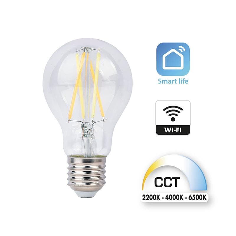 LED BULB SMART E27=75W DROP TRANSPARENT CCT