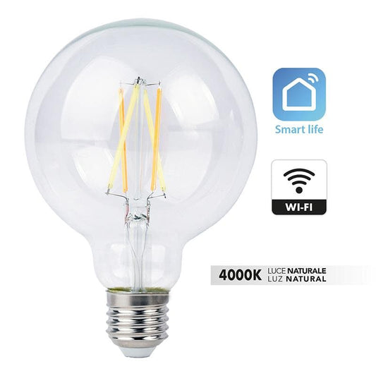 LED BULB SMART E27=75W GLOBE TRANSPARENT NATURAL LIGHT