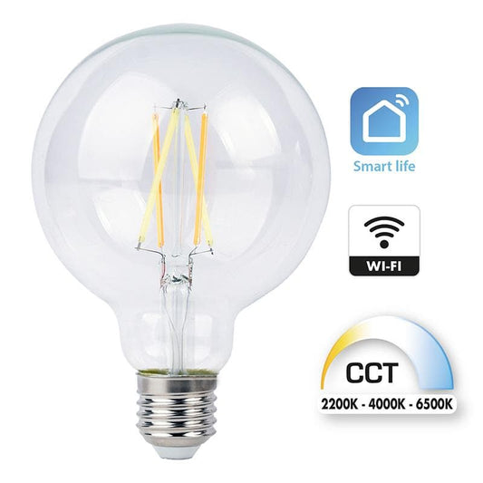 LED BULB SMART E27=75W GLOBE TRANSPARENT CCT