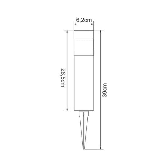 2 SOLAR PEGS PRAIA PLASTIC BLACK D6.2 H39 CM LED NATURAL LIGHT IP44