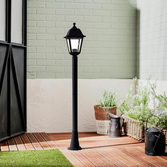 Bricocenter LAMPPOST SIMA PLASTCA BLACK H105 CM E27=25W IP44