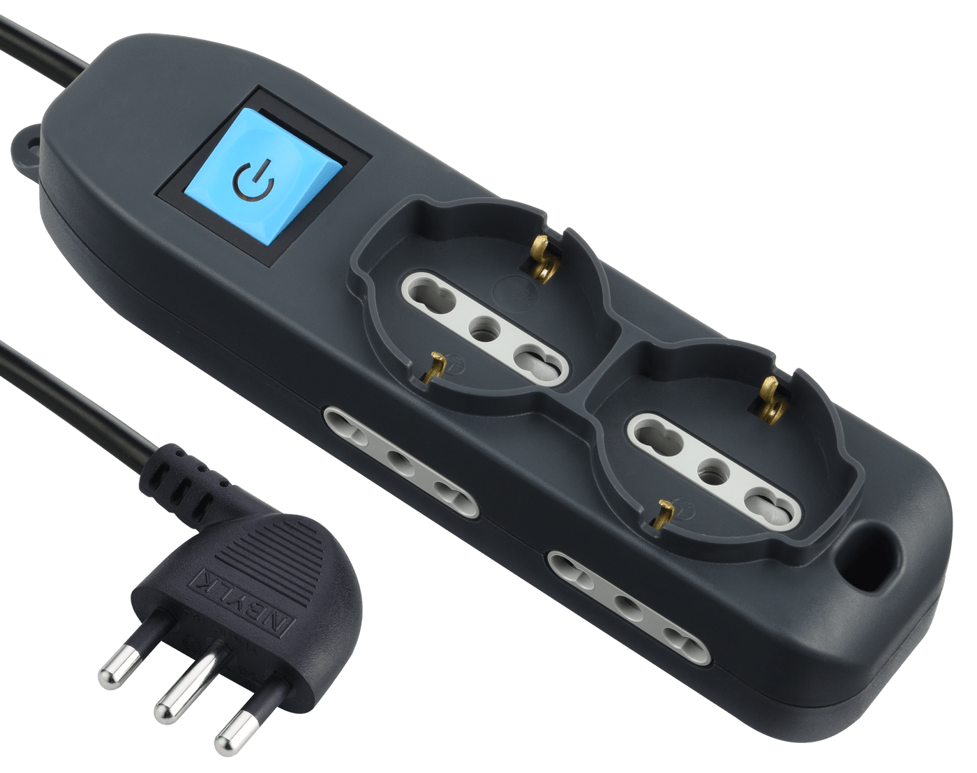 Bricocenter MULTISOCKET 6 UNIVERSAL SOCKETS CABLE 1.5MT WITH SWITCH BLACK