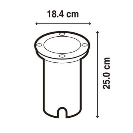 BOSTON - recessed spotlight aluminium black D18 H25cm E27 = 40W IP65