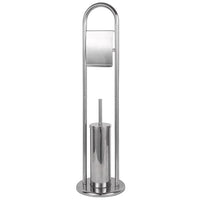 TOILET ROLL HOLDER AND TOILET BRUSH CANCUN SENSEA D 21,5, H 80,5 CM STAINLESS STEEL