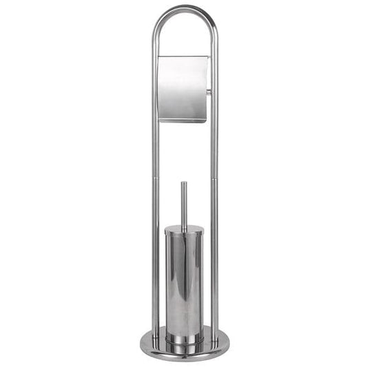 TOILET ROLL HOLDER AND TOILET BRUSH CANCUN SENSEA D 21,5, H 80,5 CM STAINLESS STEEL