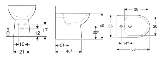 BIDET FLUSH TO WALL SELNOVA