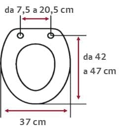 Bricocenter UNIVERSAL WHITE MDF TOILET SEAT WITH TUBE ROD AND QUICK RELEASE - AMERICA