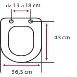 REMIX SQUARED WC SEAT - METAL HINGES - SLOW CLOSING - TOP FIX