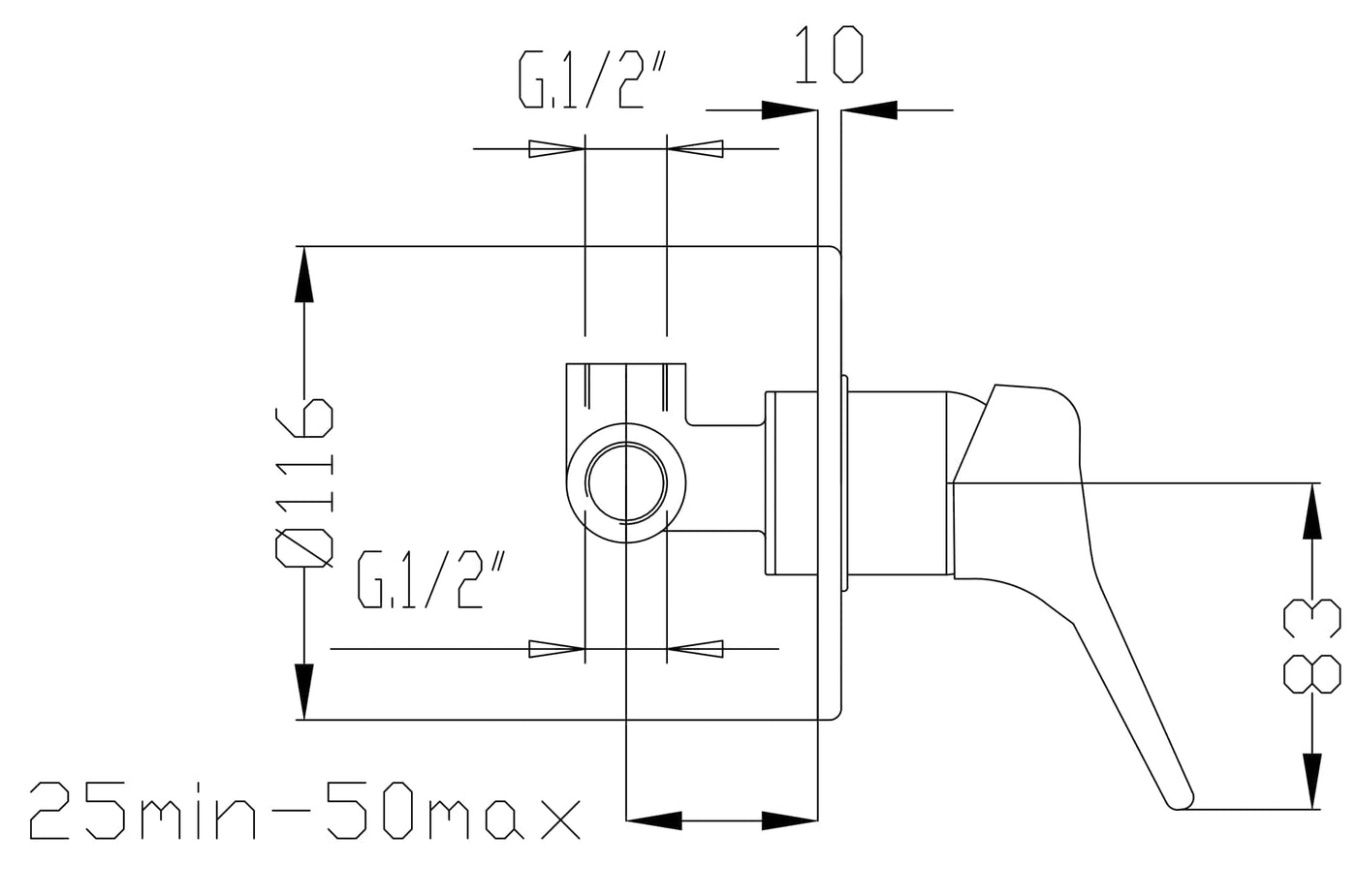 Bricocenter MERCUR CHROME CONCEALED SHOWER MIXER