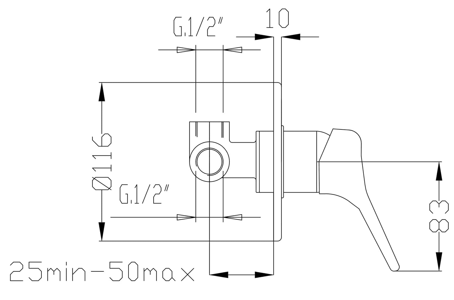 Bricocenter MERCUR CHROME CONCEALED SHOWER MIXER