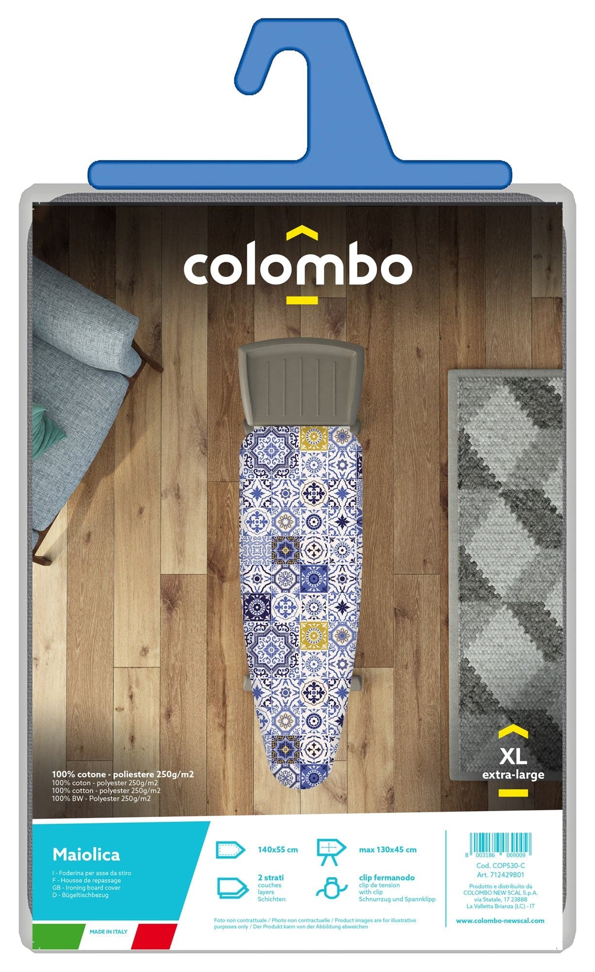 Bricocenter BOARD COVER SIZE XL 140X55CM ORGANIC COTTON