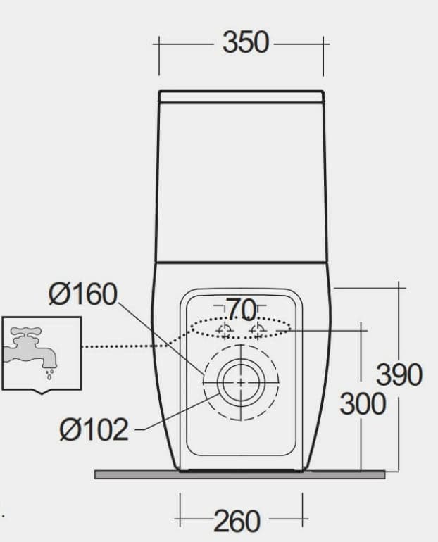 RIMLESS S/C FLUSH ILLUSION MONOBLOC TOILET